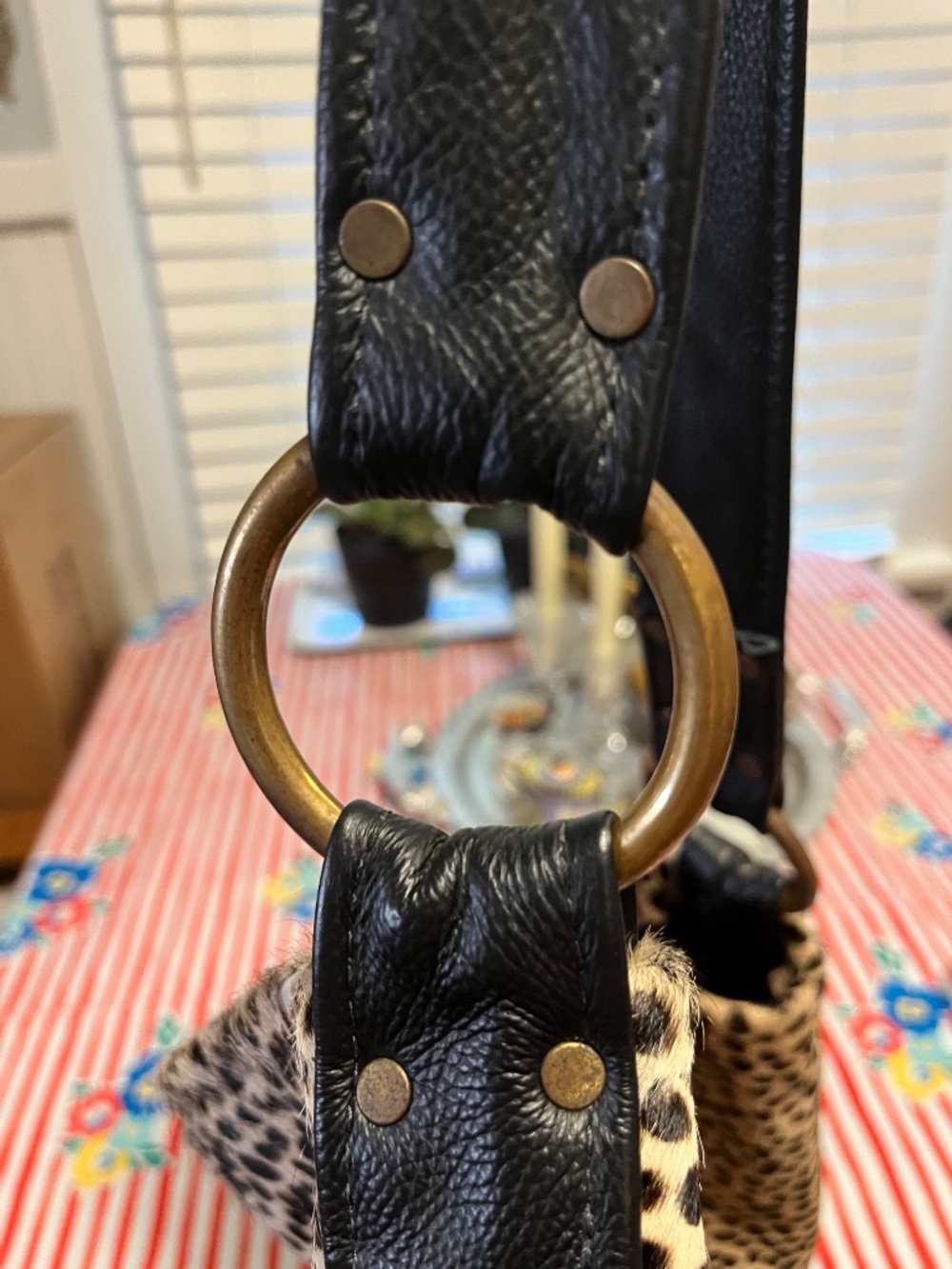 Wild Goose Cheetah print leather and hair large shoulder bag - Picture 3 of 9